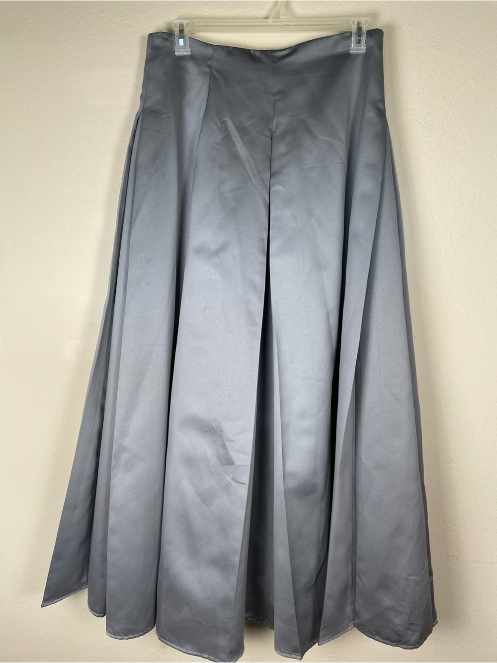 Silver Gray Formal A-Line Maxi Skirt Tulle Lined Size 16